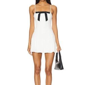 White Mini Babydoll Dress with Spaghetti Straps